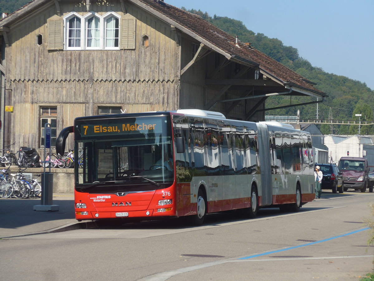 (220'609) - SW Winterthur - Nr. 376/ZH 619'376 - MAN am 12. September 2020 beim Bahnhof Winterthur W�lflingen