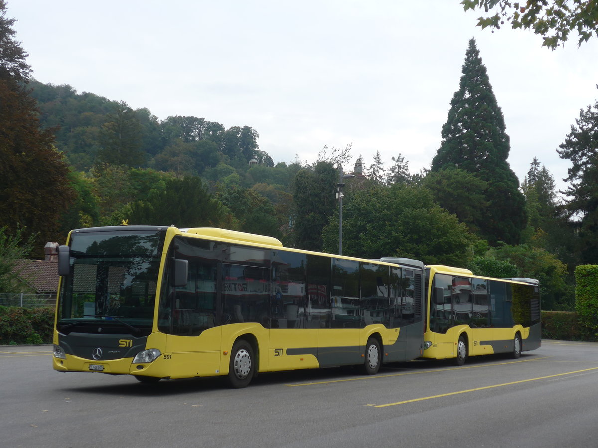 (220'945) - STI Thun - Nr. 501/BE 408'501 - Mercedes am 22. September 2020 bei der Schiffl�ndte Thun
