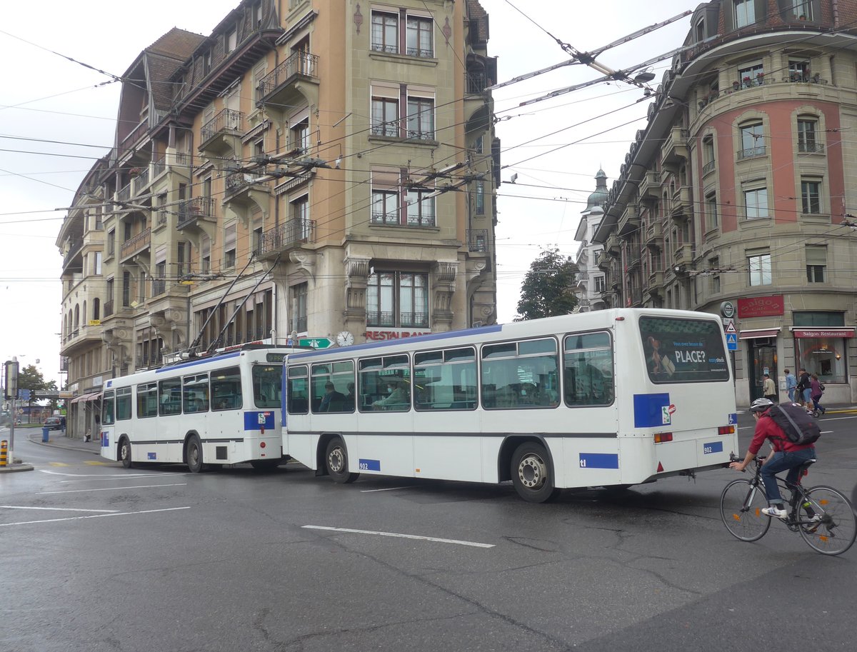 (221'037) - TL Lausanne - Nr. 902 - Lanz+Marti/Hess Personenanh�nger am 23. September 2020 in Lausanne, Chauderon