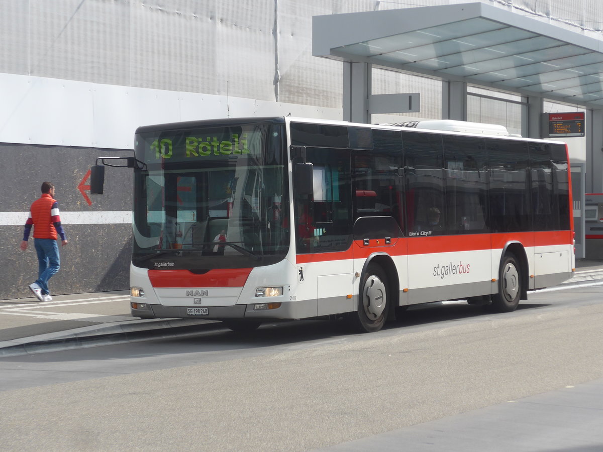 (221'228) - St. Gallerbus - Nr. 248/SG 198'248 - MAN/G�ppel (ex ASm Langenthal Nr. 33) am 24. September 2020 beim Bahnhof St. Gallen