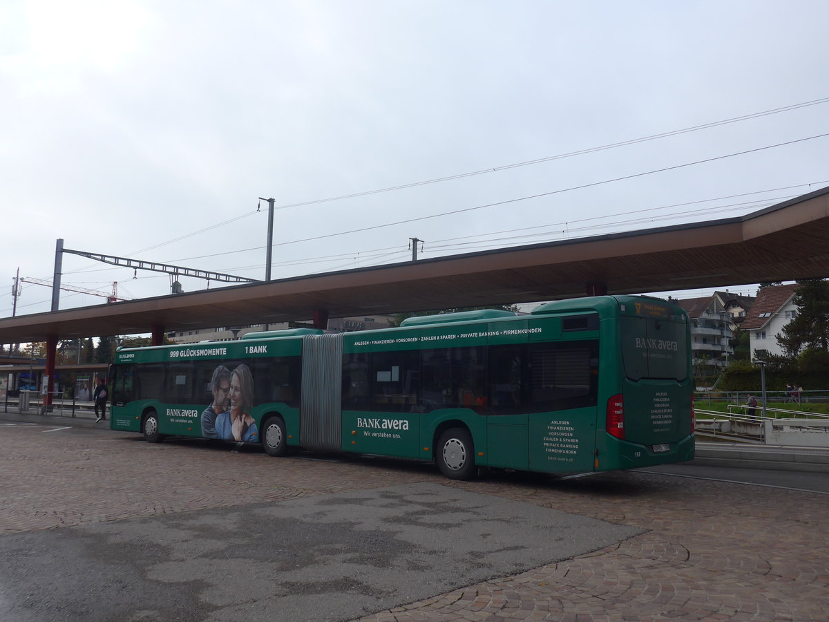 (221'792) - VZO Gr�ningen - Nr. 153/ZH 781'153 - Mercedes am 12. Oktober 2020 beim Bahnhof Wetzikon