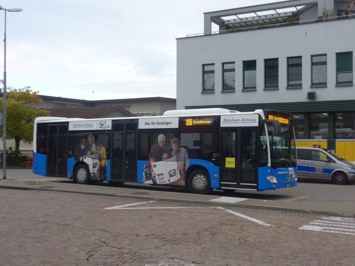 (221'895) - VZO Gr�ningen - Nr. 6/ZH 41'406 - Mercedes am 12. Oktober 2020 beim Bahnhof Wetzikon