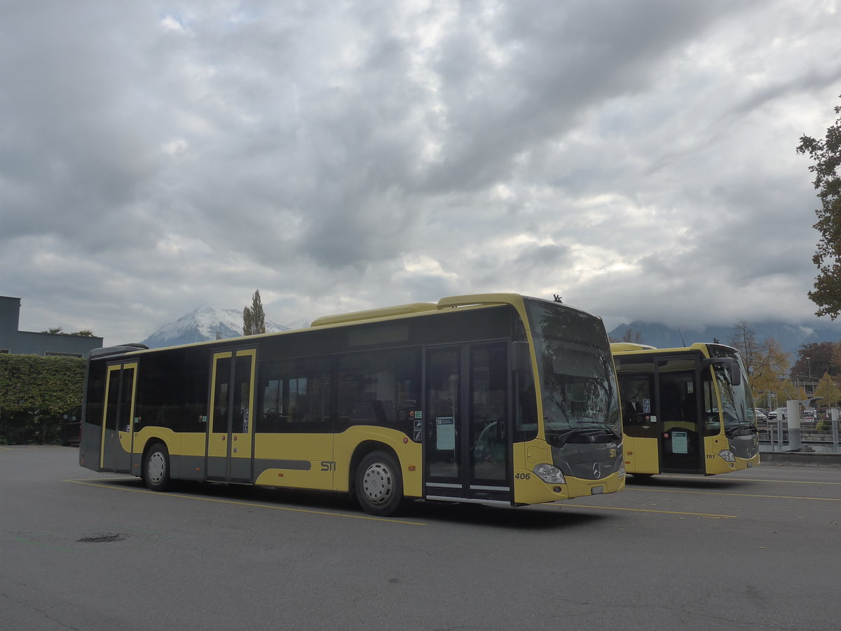 (221'938) - STI Thun - Nr. 406/BE 820'406 - Mercedes am 17. Oktober 2020 bei der Schiffl�ndte Thun