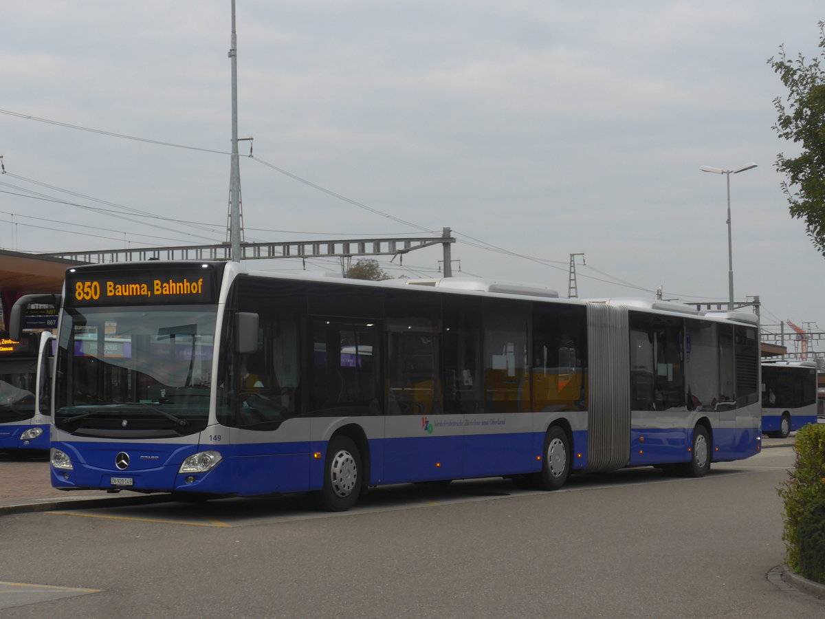 (221'947) - VZO Gr�ningen - Nr. 149/ZH 920'149 - Mercedes am 18. Oktober 2020 beim Bahnhof Wetzikon