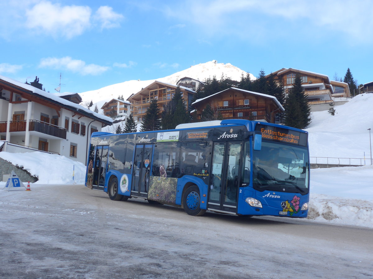 (223'207) - Pfosi, Arosa - Nr. 2/GR 154'242 - Mercedes am 2. Januar 2021 in Arosa, H�rnli