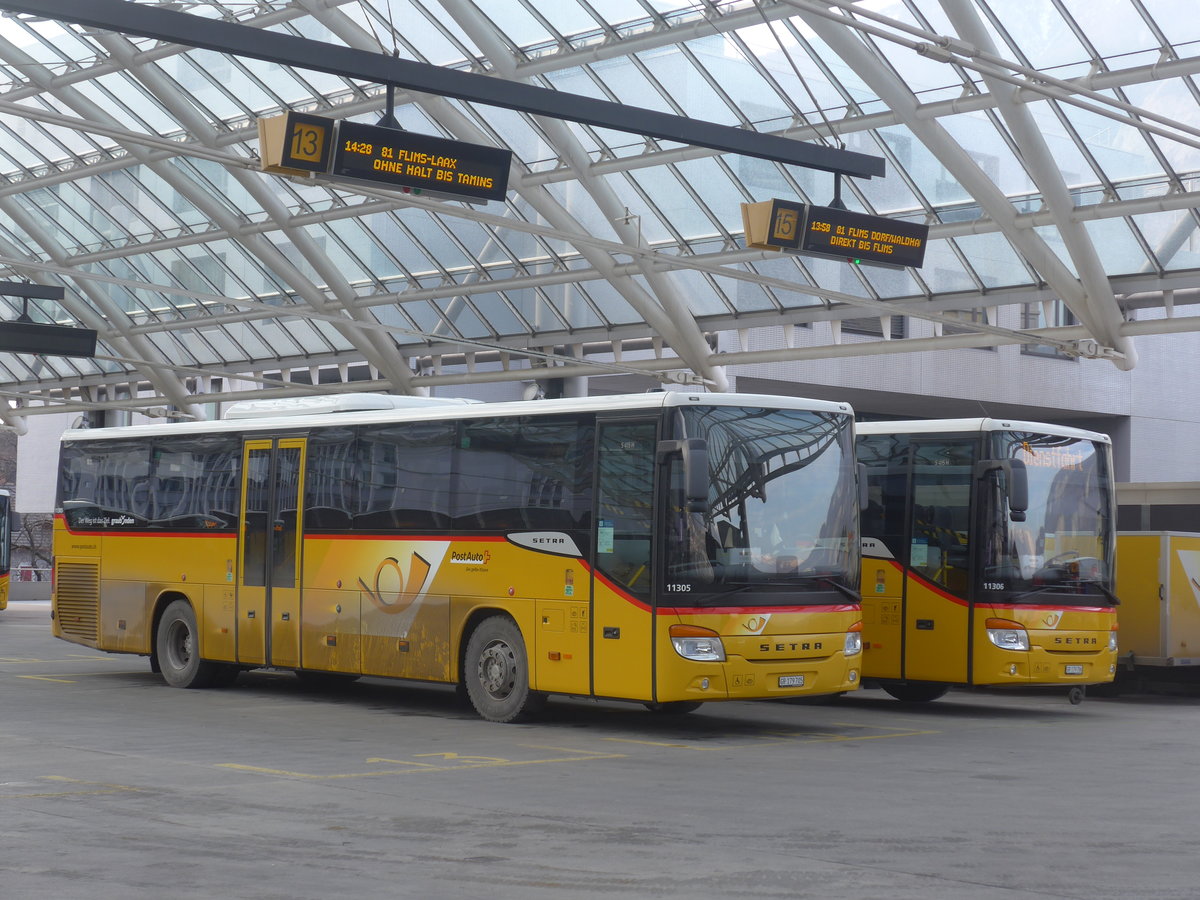 (223'246) - PostAuto Graub�nden - GR 179'705 - Setra am 2. Januar 2021 in Chur, Postautostation