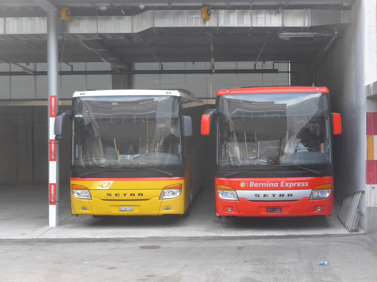 (223'254) - PostAuto Graub�nden - GR 160'326 - Setra (ex AutoPostale Ticino) + (GR 162'993) - Setra am 2. Januar 2021 in Chur, Garage