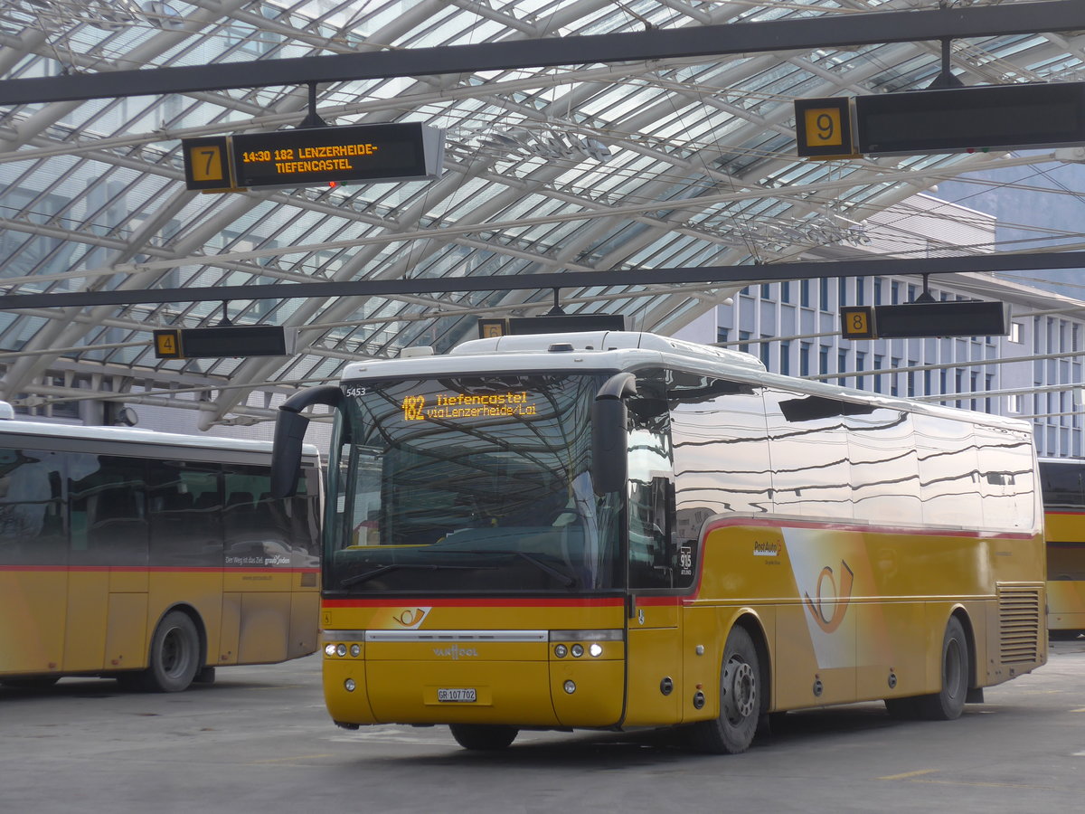 (223'257) - PostAuto Graub�nden - GR 107'702 - Van Hool am 2. Januar 2021 in Chur, Postautostation