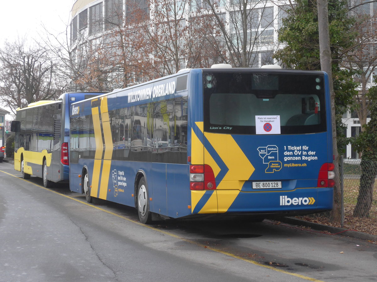 (223'261) - STI Thun - Nr. 128/BE 800'128 - MAN am 3. Januar 2021 bei der Schiffl�ndte Thun