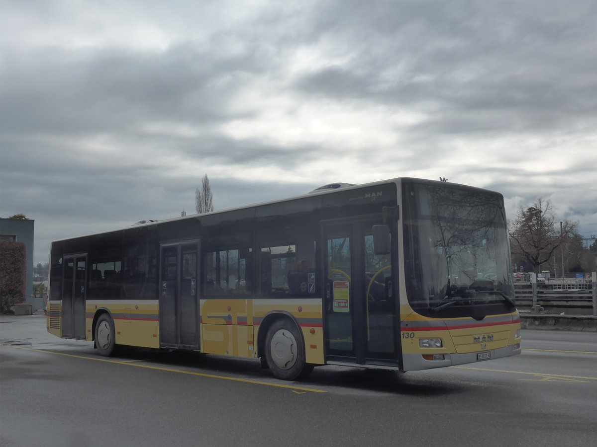 (223'469) - STI Thun - Nr. 130/BE 801'130 - MAN am 9. Februar 2021 bei der Schiffl�ndte Thun
