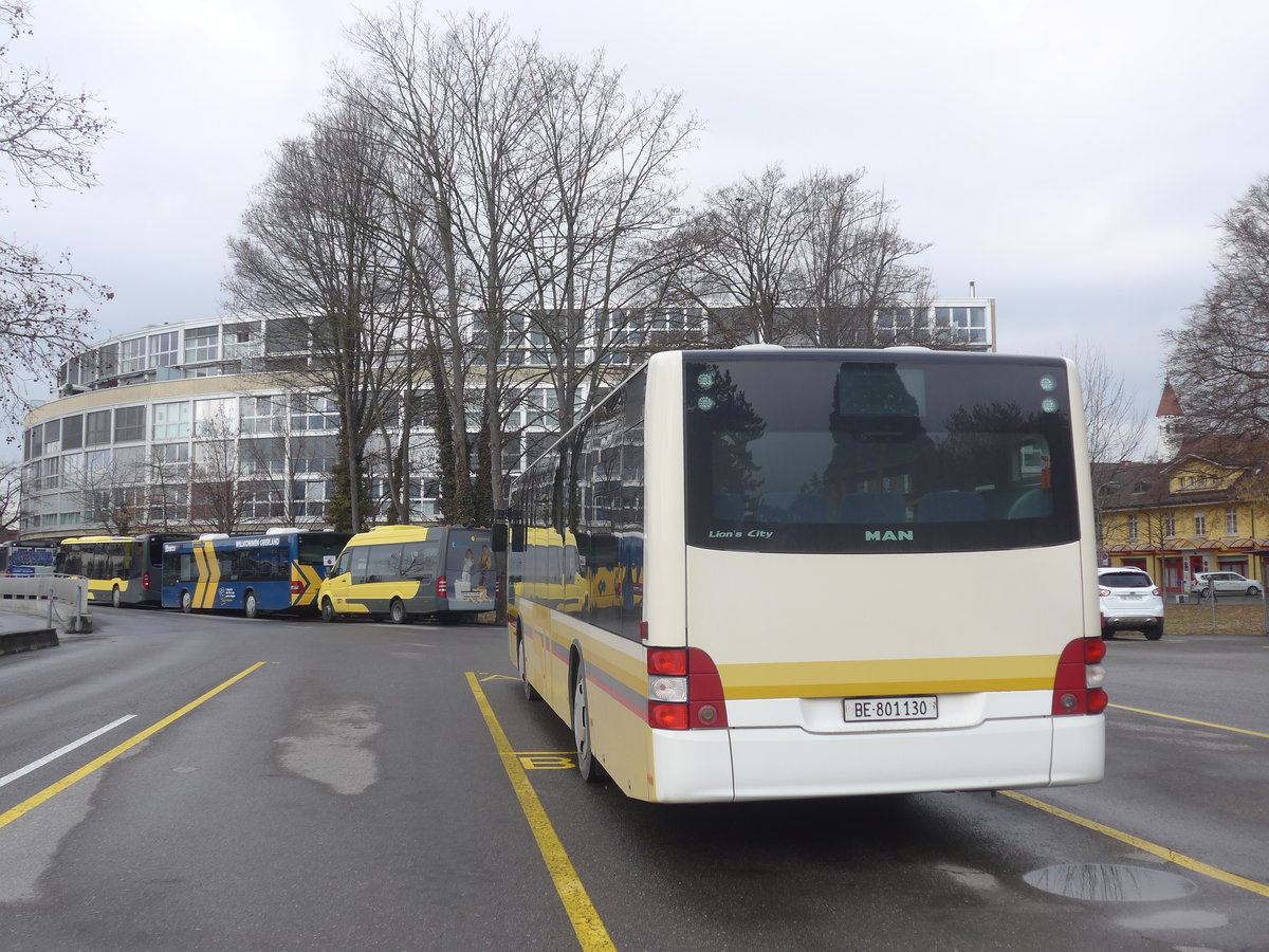 (223'470) - STI Thun - Nr. 130/BE 801'130 - MAN am 9. Februar 2021 bei der Schiffl�ndte Thun