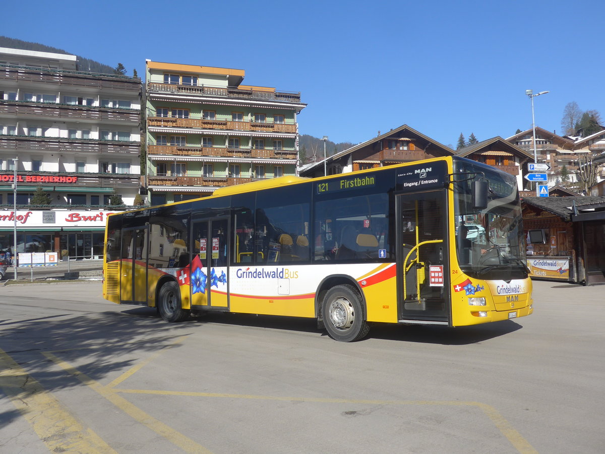 (223'880) - Grindelwaldbus, Grindelwald - Nr. 24/BE 364'408 - MAN/G�ppel am 28. Februar 2021 beim Bahnhof Grindelwald