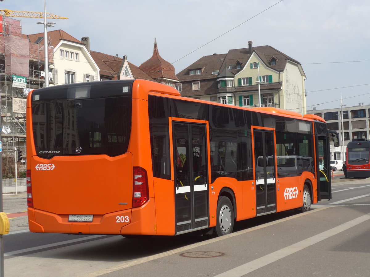 (223'953) - RBS Worblaufen - Nr. 203/BE 800'203 - Mercedes am 4. M�rz 2021 beim Hauptbahnhof Solothurn