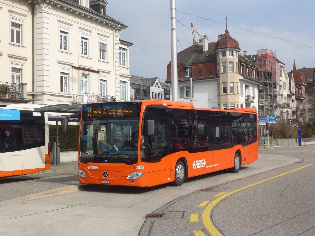 (223'955) - RBS Worblaufen - Nr. 203/BE 800'203 - Mercedes am 4. M�rz 2021 beim Hauptbahnhof Solothurn