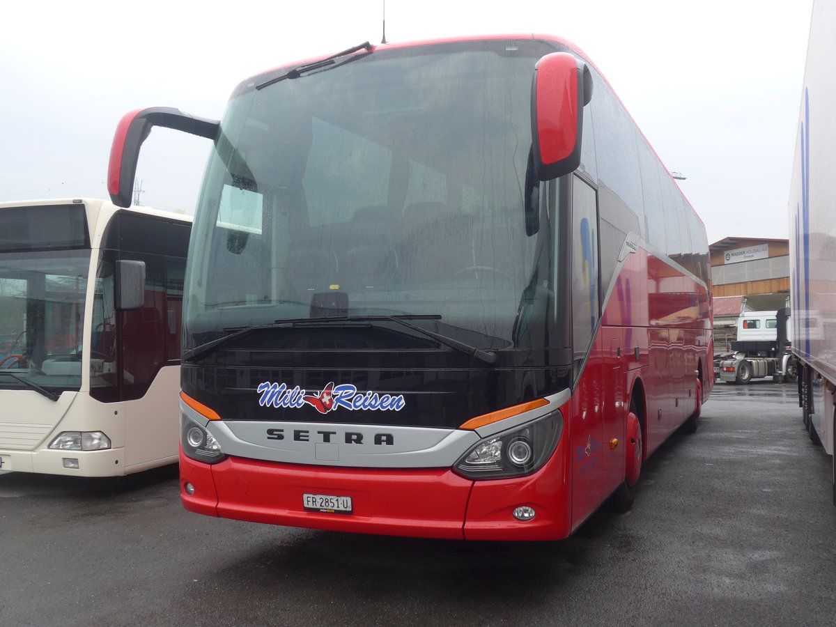 (223'986) - Mili Reisen, Altdorf - FR 2851 U - Setra am 7. M�rz 2021 in Kerzers, Interbus