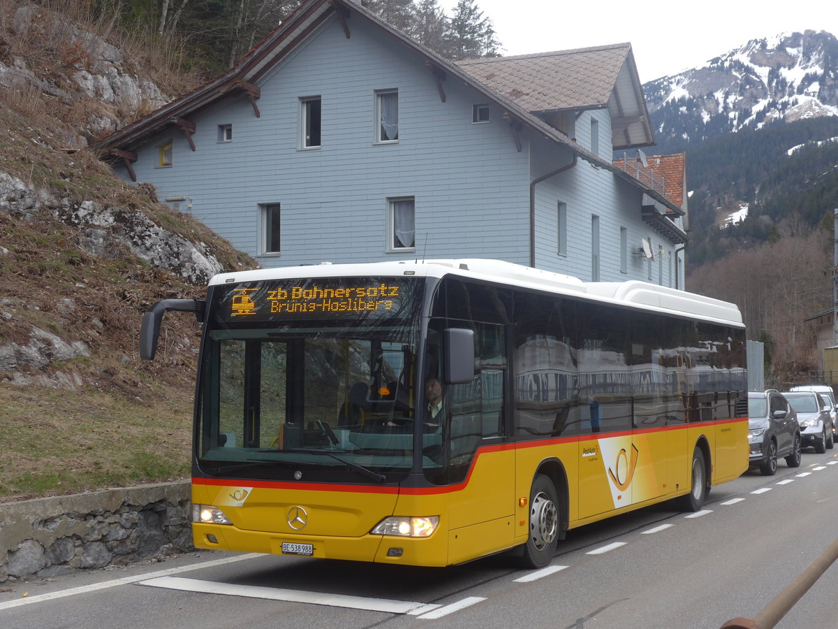 (224'123) - PostAuto Bern - BE 538'988 - Mercedes (ex BE 637'781) am 13. M�rz 2021 auf dem Br�nigpass