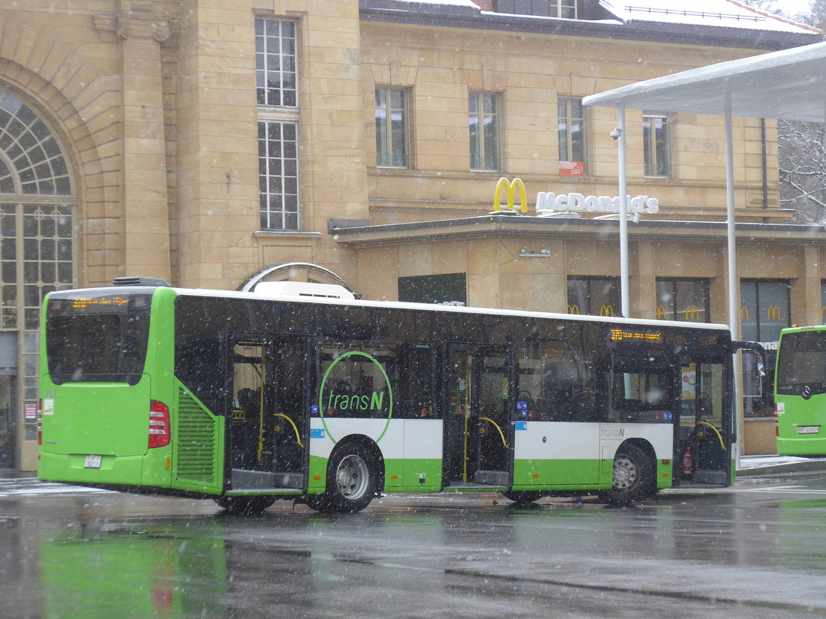 (224'140) - transN, La Chaux-de-Fonds - Nr. 313/NE 78'213 - Mercedes (ex TRN La Chaux-de-Fonds Nr. 313) am 14. M�rz 2021 beim Bahnhof La Chaux-de-Fonds