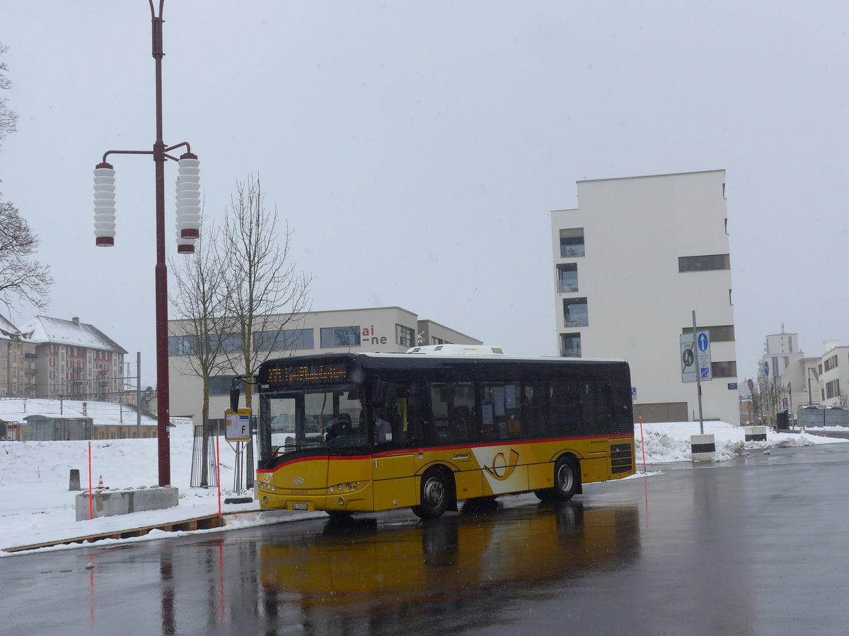 (224'176) - CarPostal Ouest - NE 116'456 - Solaris am 14. M�rz 2021 beim Bahnhof La Chaux-de-Fonds