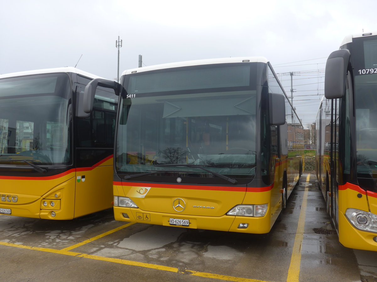 (224'187) - CarPostal Ouest - VD 626'569 - Mercedes (ex JU 6480; ex Nr. 71; ex Stucki, Porrentruy Nr. 10) am 14. M�rz 2021 in Yverdon, Garage