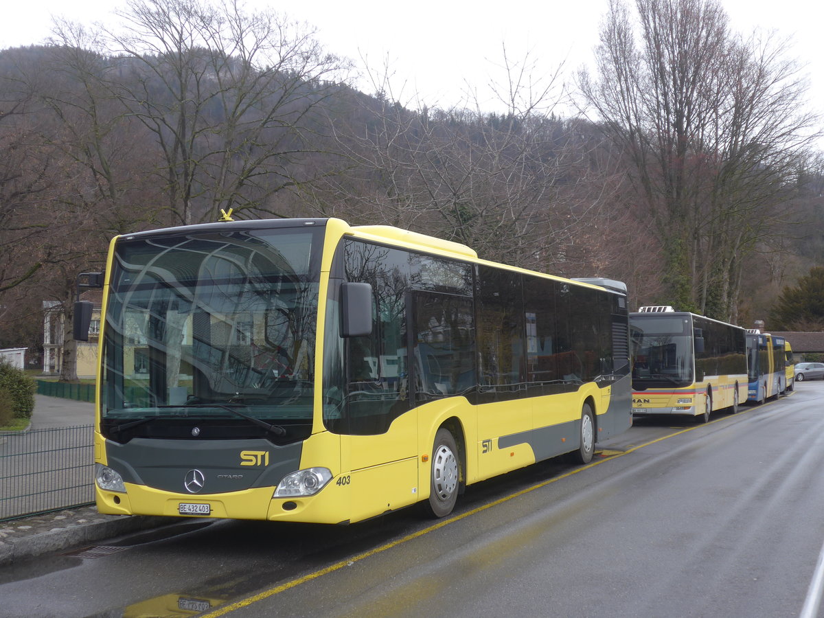 (224'228) - STI Thun - Nr. 403/BE 432'403 - Mercedes am 15. M�rz 2021 bei der Schiffl�ndte Thun