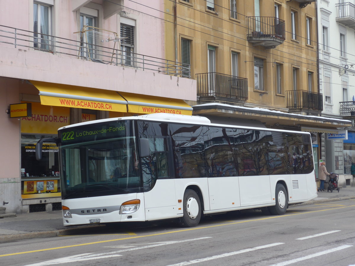 (224'296) - Interbus, Yverdon - Nr. 47/NE 231'047 - Setra (ex Nr. 6; ex SBC Chur Nr. 106) am 20. M�rz 2021 beim Bahnhof La Chaux-de-Fonds (Einsatz CarPostal)