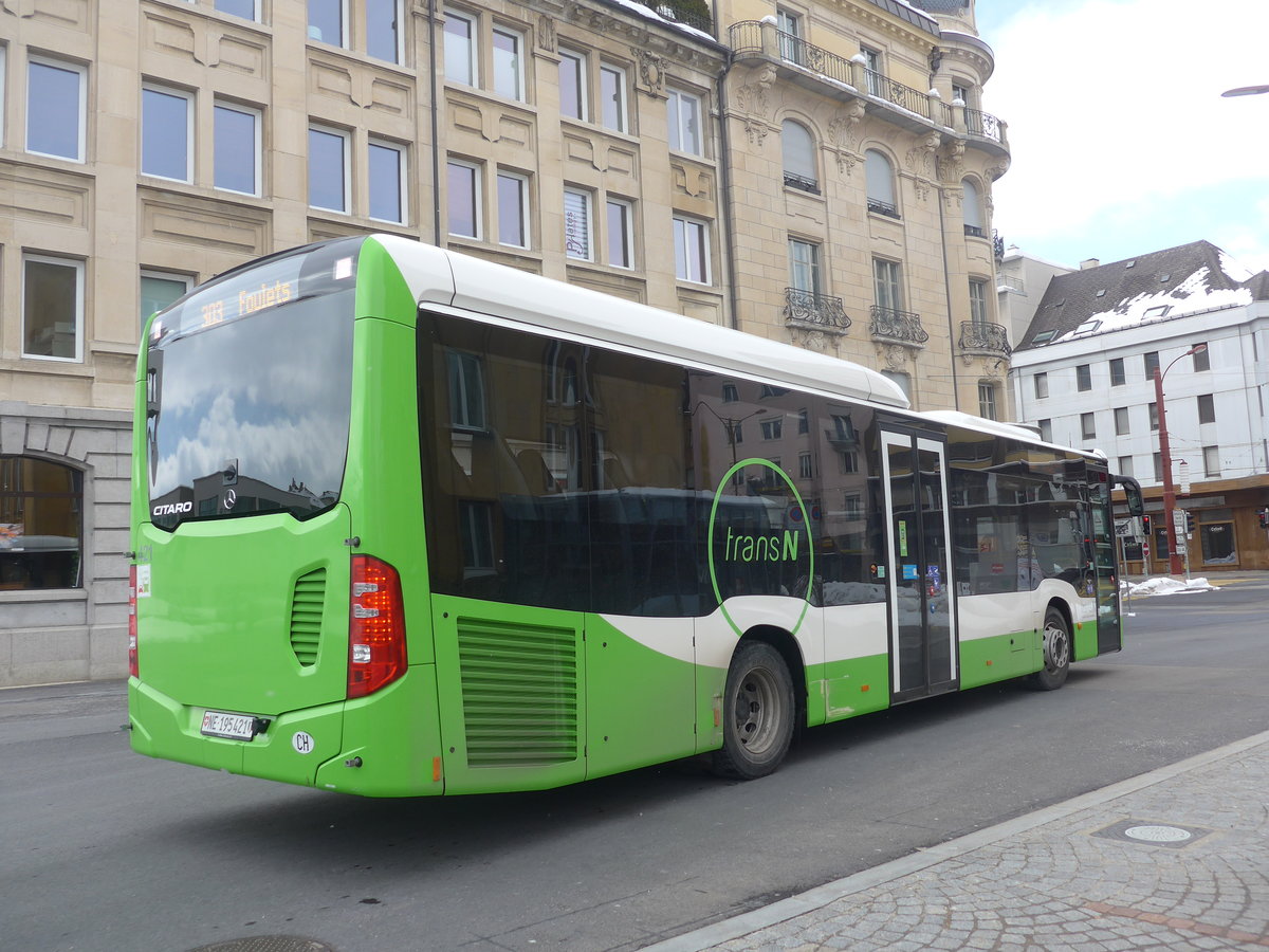 (224'298) - transN, La Chaux-de-Fonds - Nr. 421/NE 195'421 - Mercedes am 20. M�rz 2021 beim Bahnhof La Chaux-de-Fonds