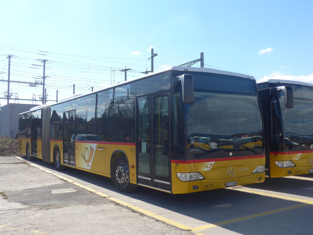 (224'301) - CarPostal Ouest - VD 570'805 - Mercedes (ex SAPJV, L'Isle Nr. 70) am 20. M�rz 2021 in Yverdon, Garage