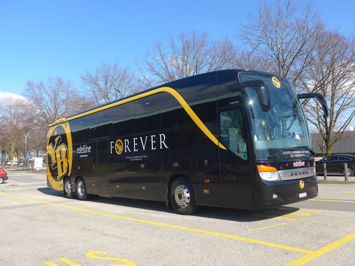 (224'316) - Edelline, Liebefeld - BE 1898 - Setra (ex Nr. 54) am 20. M�rz 2021 in Yverdon, Patinoire