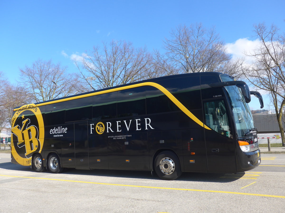 (224'317) - Edelline, Liebefeld - BE 1898 - Setra (ex Nr. 54) am 20. M�rz 2021 in Yverdon, Patinoire