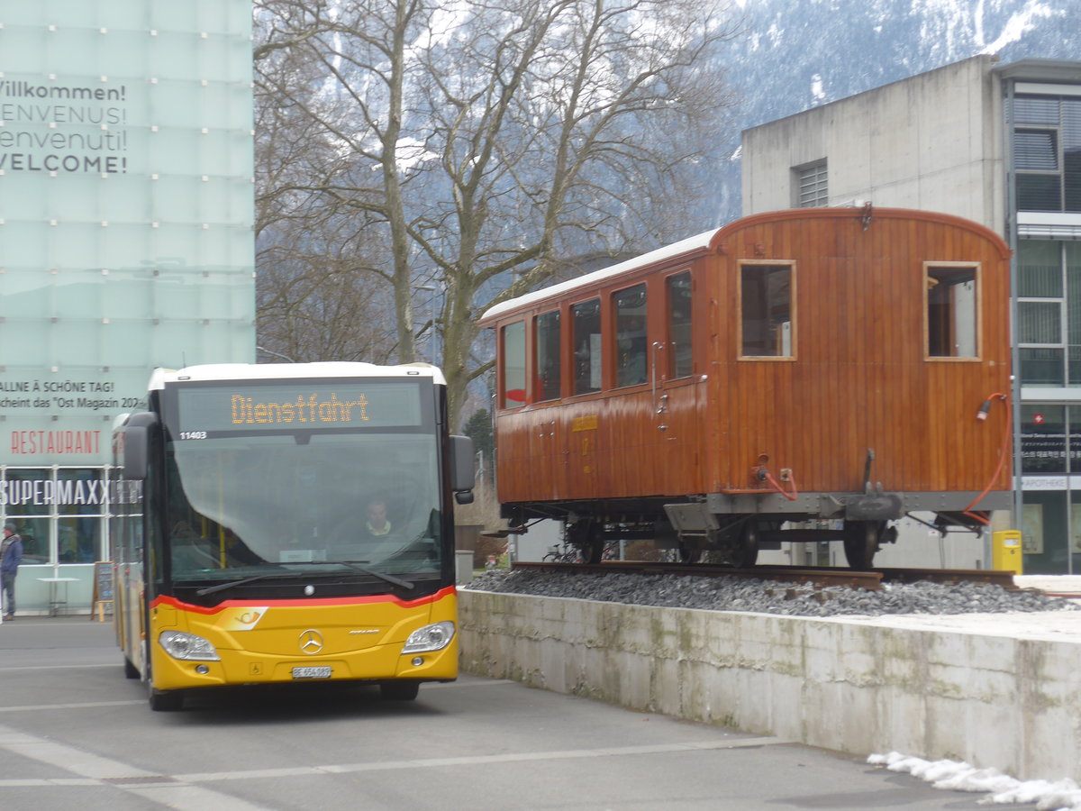 (224'339) - PostAuto Bern - BE 654'089 - Mercedes am 21. M�rz 2021 beim Bahnhof Interlaken Ost