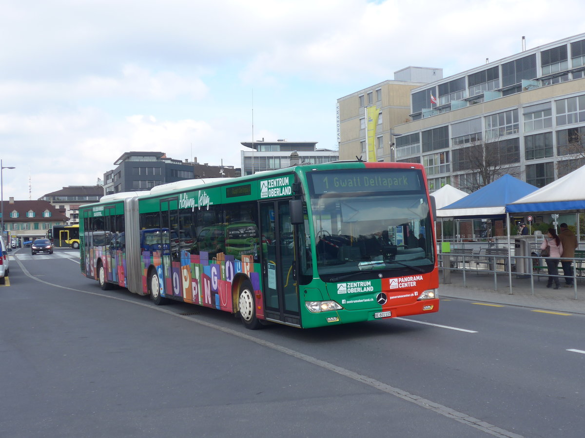 (224'344) - STI Thun - Nr. 137/BE 801'137 - Mercedes am 22. M�rz 2021 beim Bahnhof Thun