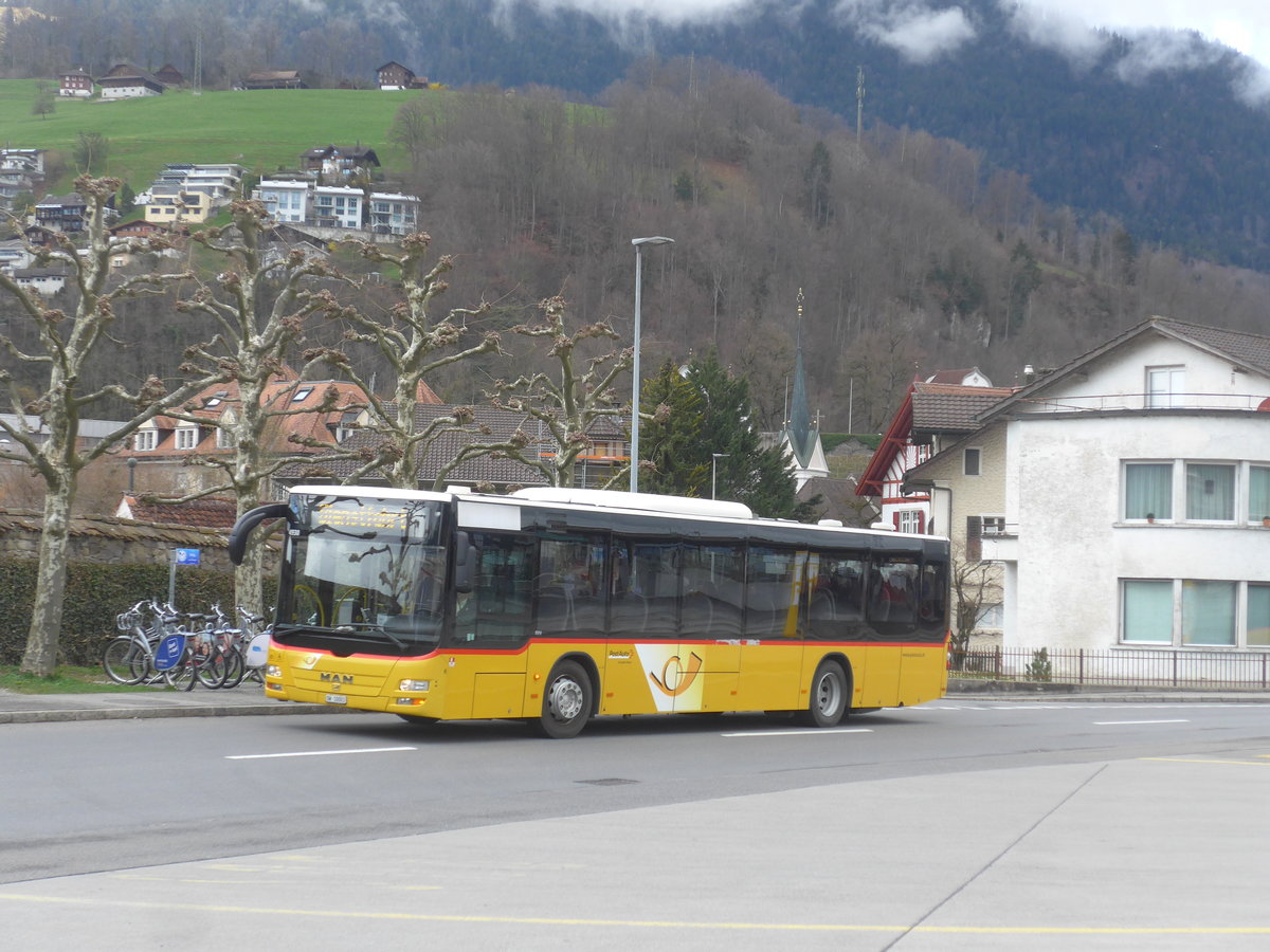(224'361) - PostAuto Zentralschweiz - Nr. 6/OW 10'003 - MAN (ex Dillier, Sarnen Nr. 6) am 27. M�rz 2021 beim Bahnhof Sarnen
