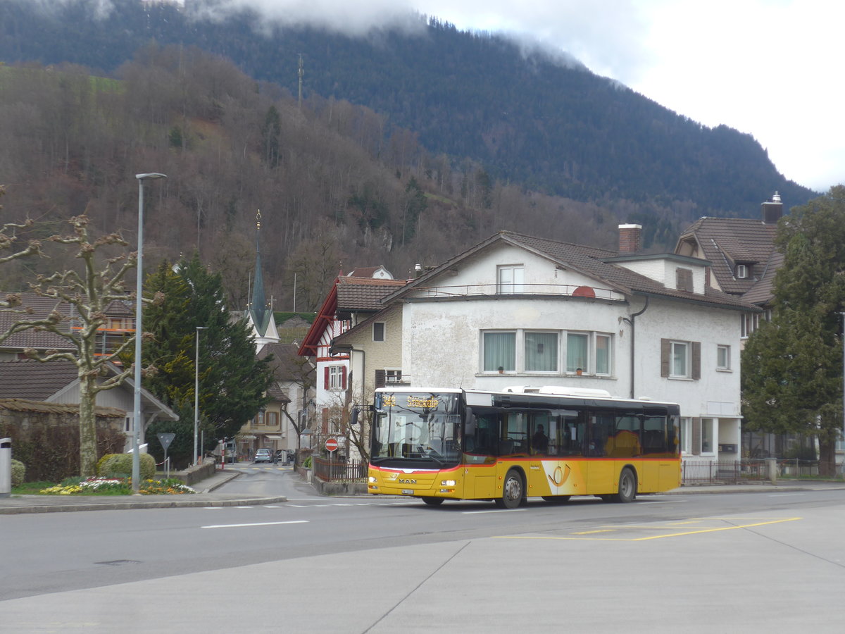 (224'363) - PostAuto Zentralschweiz - Nr. 4/OW 10'023 - MAN (ex Dillier, Sarnen Nr. 4) am 27. M�rz 2021 beim Bahnhof Sarnen