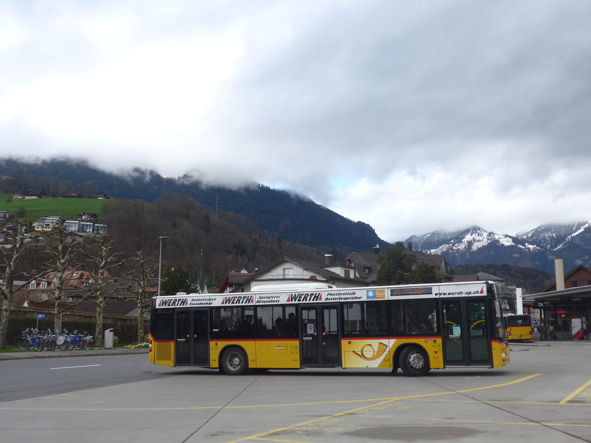 (224'364) - PostAuto Zentralschweiz - Nr. 4/OW 10'023 - MAN (ex Dillier, Sarnen Nr. 4) am 27. M�rz 2021 beim Bahnhof Sarnen