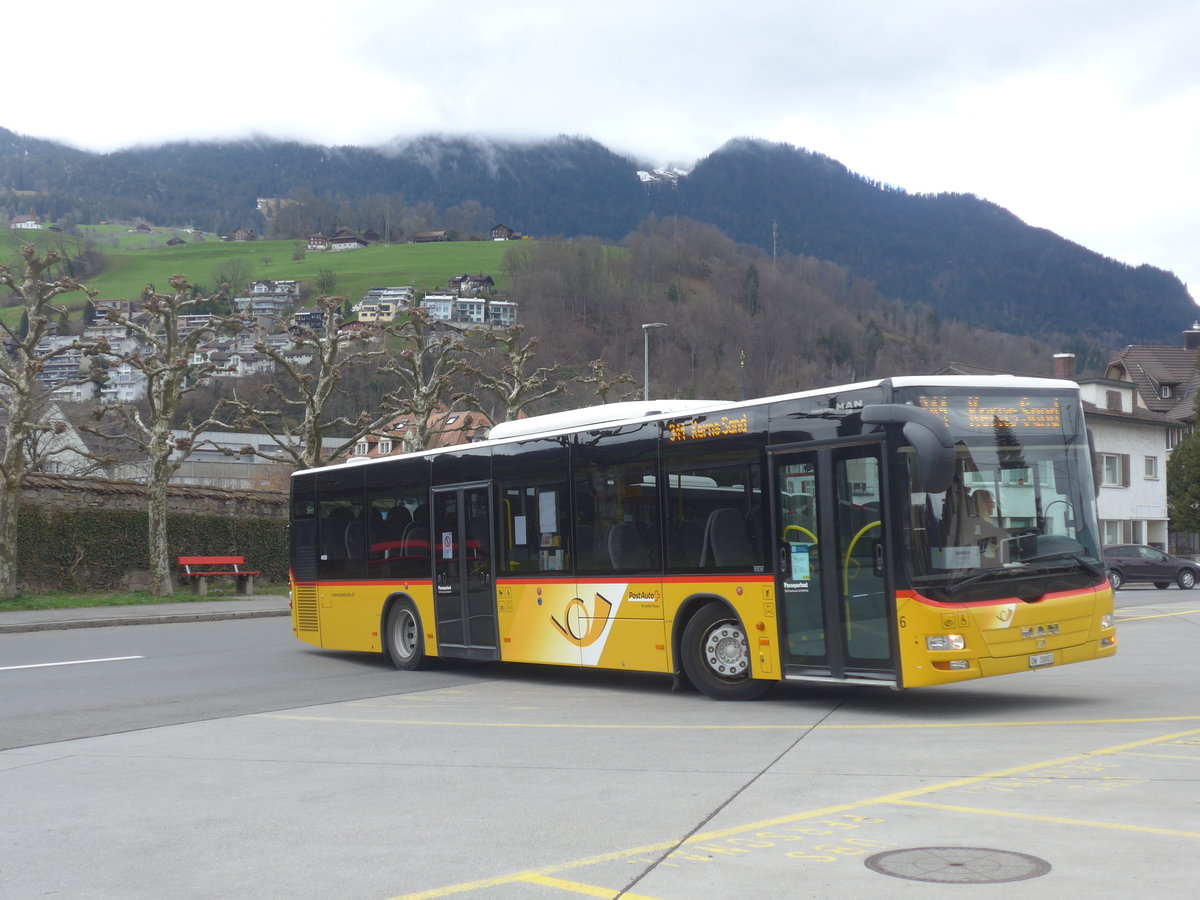 (224'369) - PostAuto Zentralschweiz - Nr. 6/OW 10'003 - MAN (ex Dillier, Sarnen Nr. 6) am 27. M�rz 2021 beim Bahnhof Sarnen