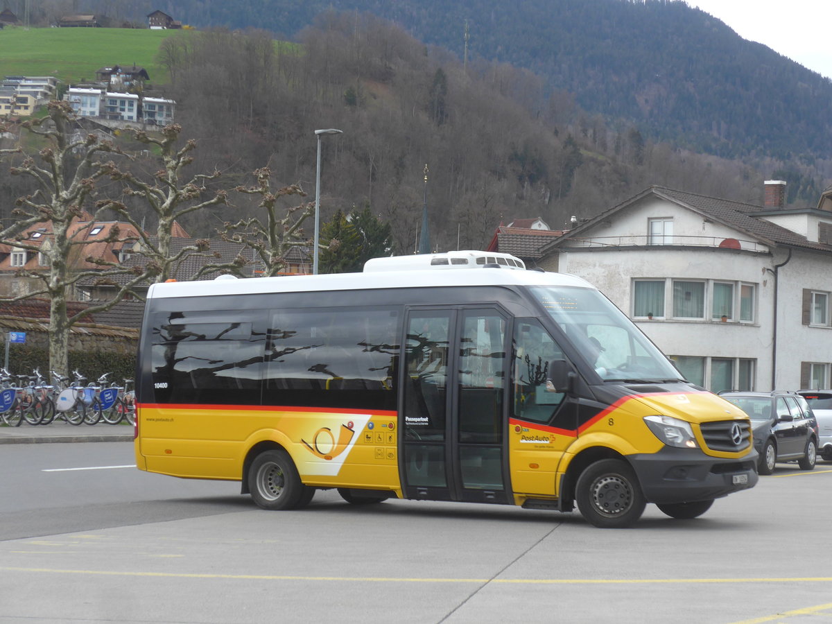 (224'379) - PostAuto Zentralschweiz - Nr. 8/OW 10'314 - Mercedes (ex Dillier, Sarnen Nr. 8) am 27. M�rz 2021 beim Bahnhof Sarnen