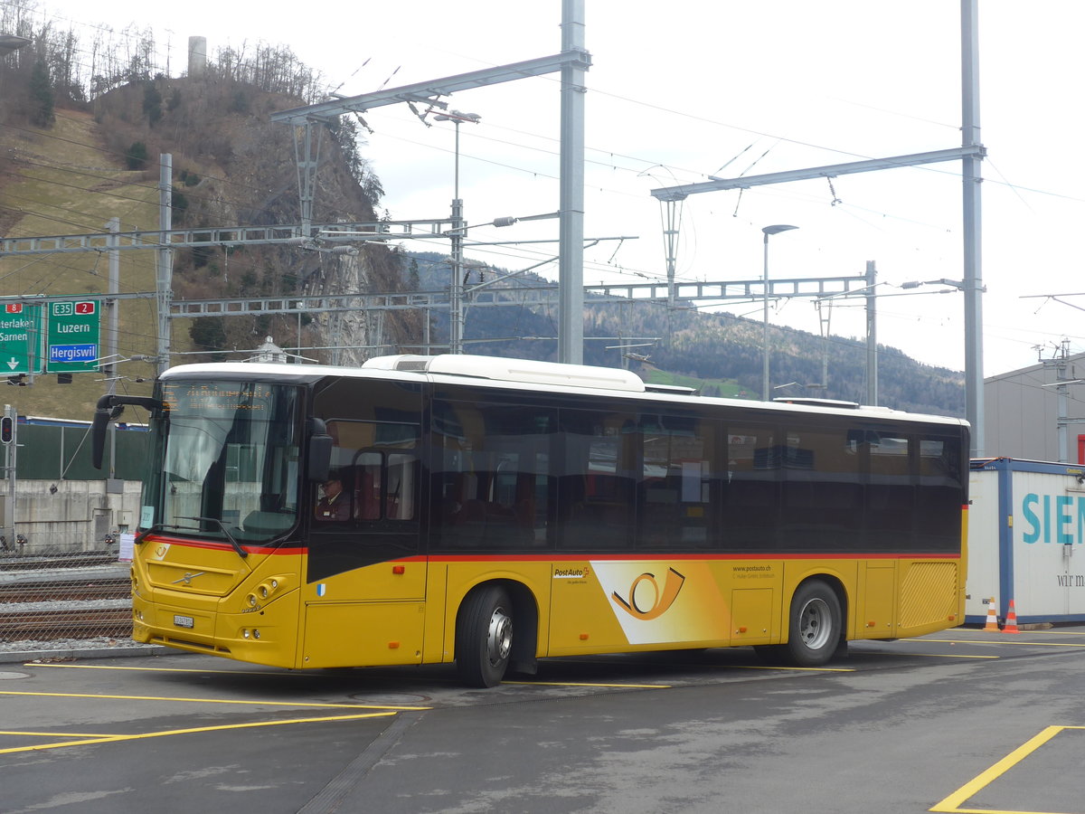 (224'412) - Huber, Entlebuch - LU 247'814 - Volvo am 27. M�rz 2021 beim Bahnhof Stansstad