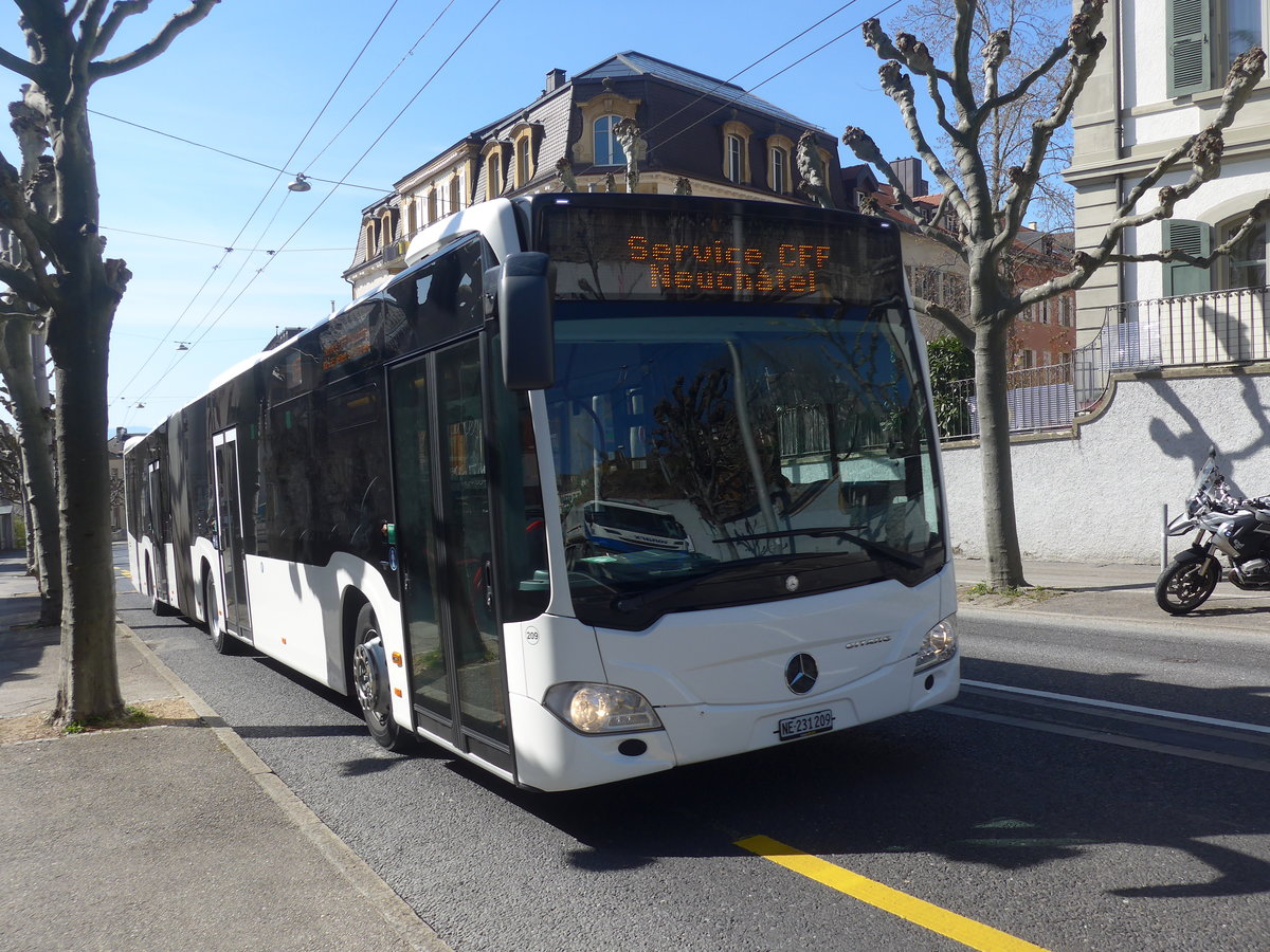 (224'560) - Interbus, Yverdon - Nr. 209/NE 231'209 - Mercedes (ex Gschwindl, A-Wien Nr. 8401) am 29. M�rz 2021 in Neuch�tel, Avenue de la Gare (Einsatz CarPostal)