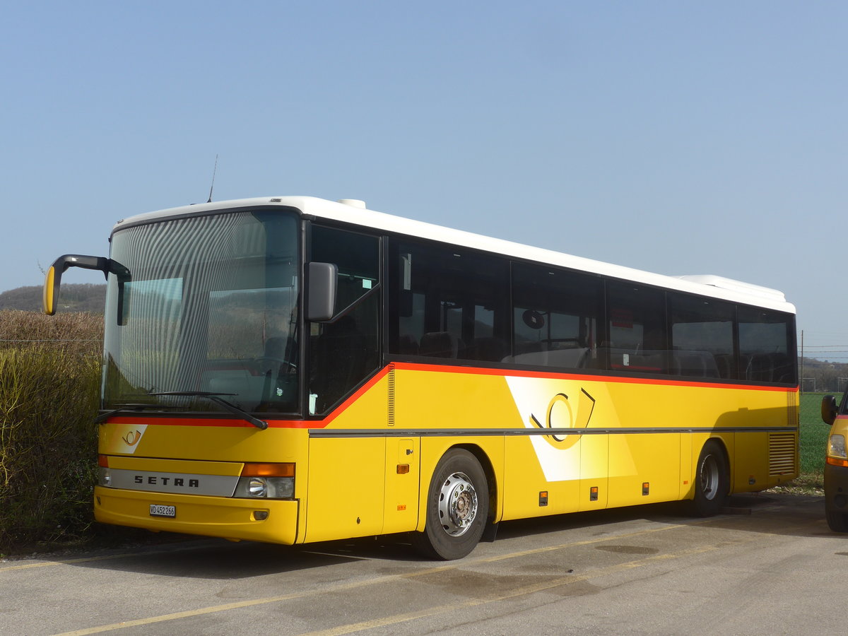 (224'664) - CarPostal Ouest - VD 452'266 - Setra (ex Schnider, Sch�pfheim) am 2. April 2021 in Daillens, Planzer