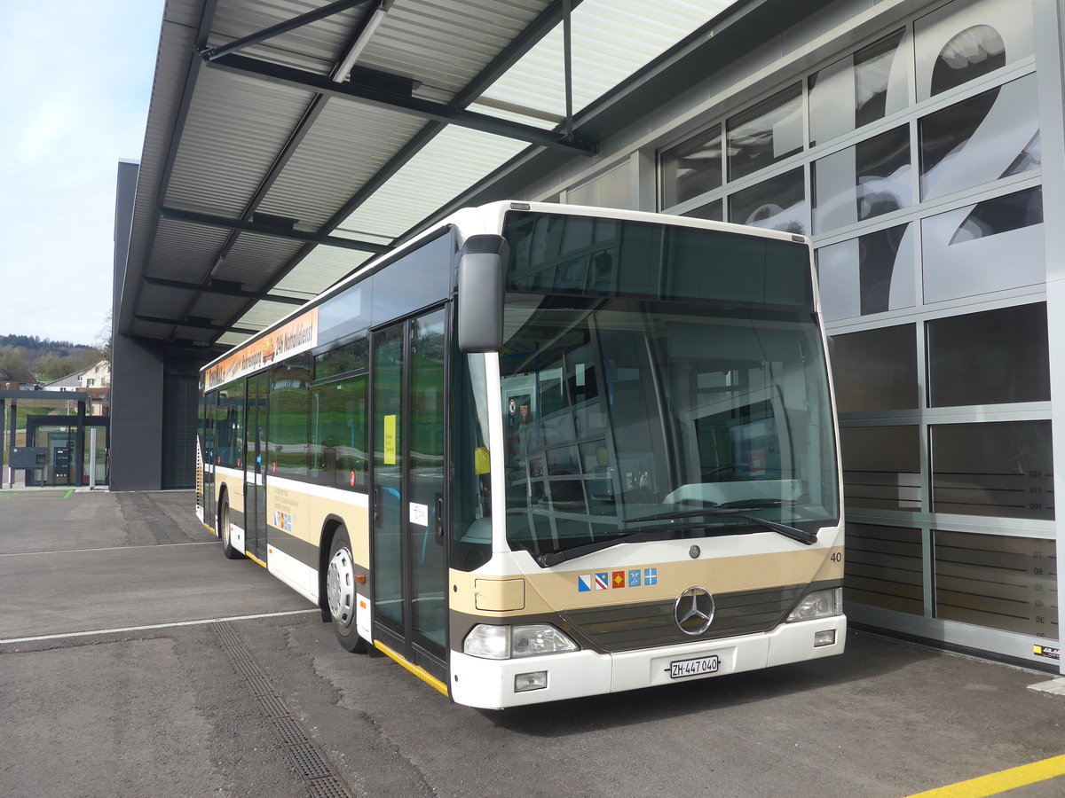 (224'887) - AZZK Zollikon - Nr. 40/ZH 447'040 - Mercedes (ex Welti-Furrer, Z�rich Nr. 92) am 11. April 2021 in Winterthur, EvoBus