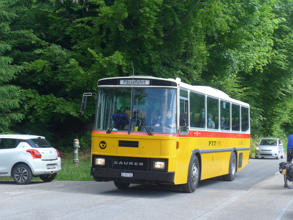 (225'861) - Bernair, M�nsingen - BE 651'182 - Saurer/T�scher (ex Schebath, Lauerz; ex Albin, A�llanden; ex Heim Flums) am 13. Juni 2021 in Waldh�usern, Kurhaus