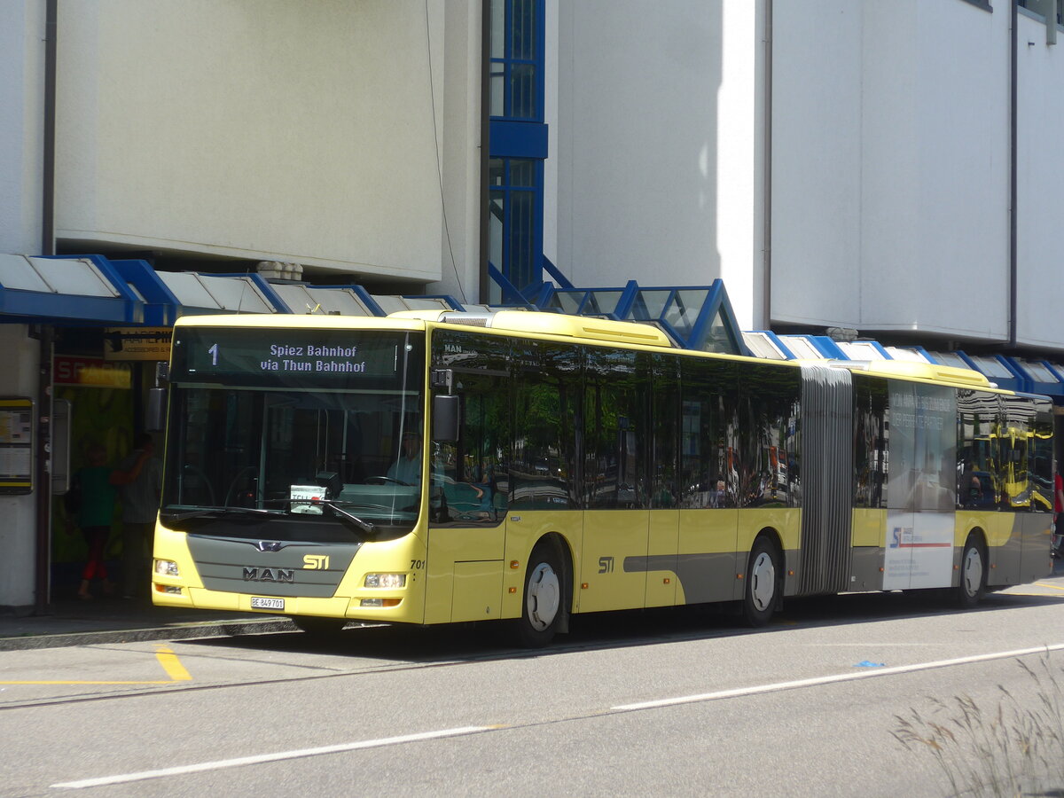 (225'987) - STI Thun - Nr. 701/BE 849'701 - MAN am 23. Juni 2021 in Thun, Postbr�cke