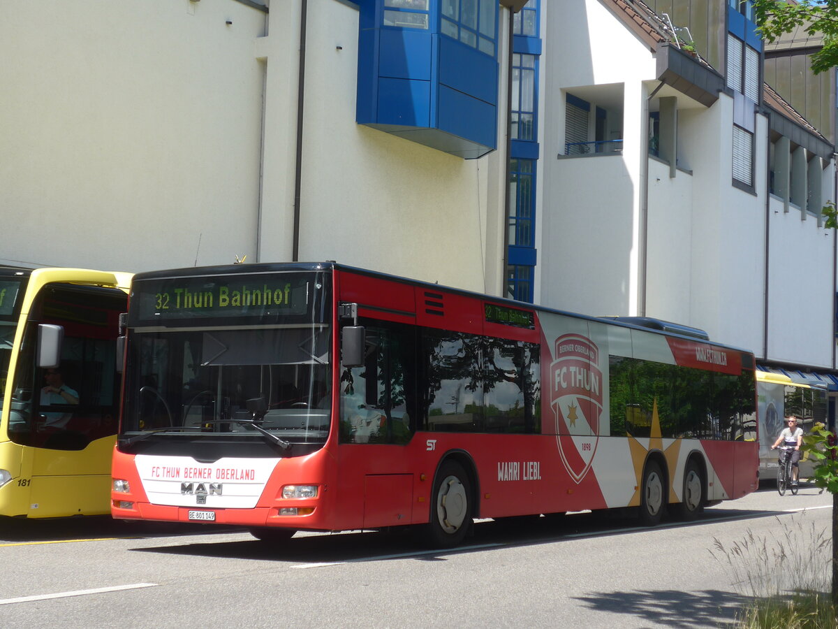 (225'993) - STI Thun - Nr. 149/BE 801'149 - MAN am 23. Juni 2021 in Thun, Postbr�cke