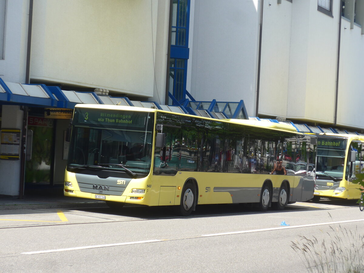 (225'999) - STI Thun - Nr. 148/BE 801'148 - MAN am 23. Juni 2021 in Thun, Postbr�cke