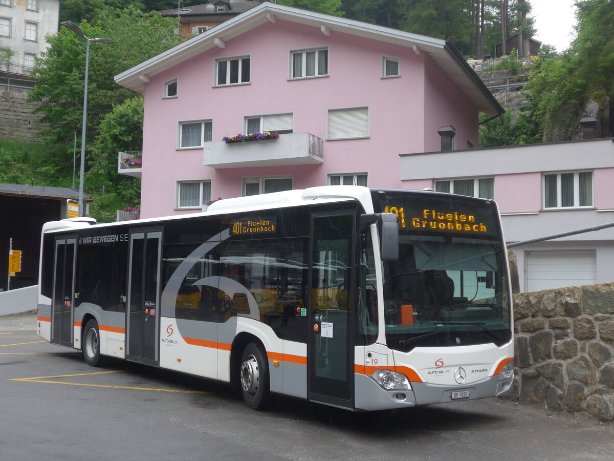 (226'128) - AAGU Altdorf - Nr. 19/UR 9226 - Mercedes am 3. Juli 2021 beim Bahnhof G�schenen
