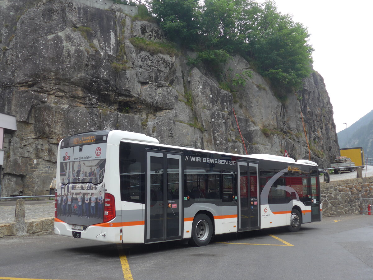 (226'129) - AAGU Altdorf - Nr. 19/UR 9226 - Mercedes am 3. Juli 2021 beim Bahnhof G�schenen