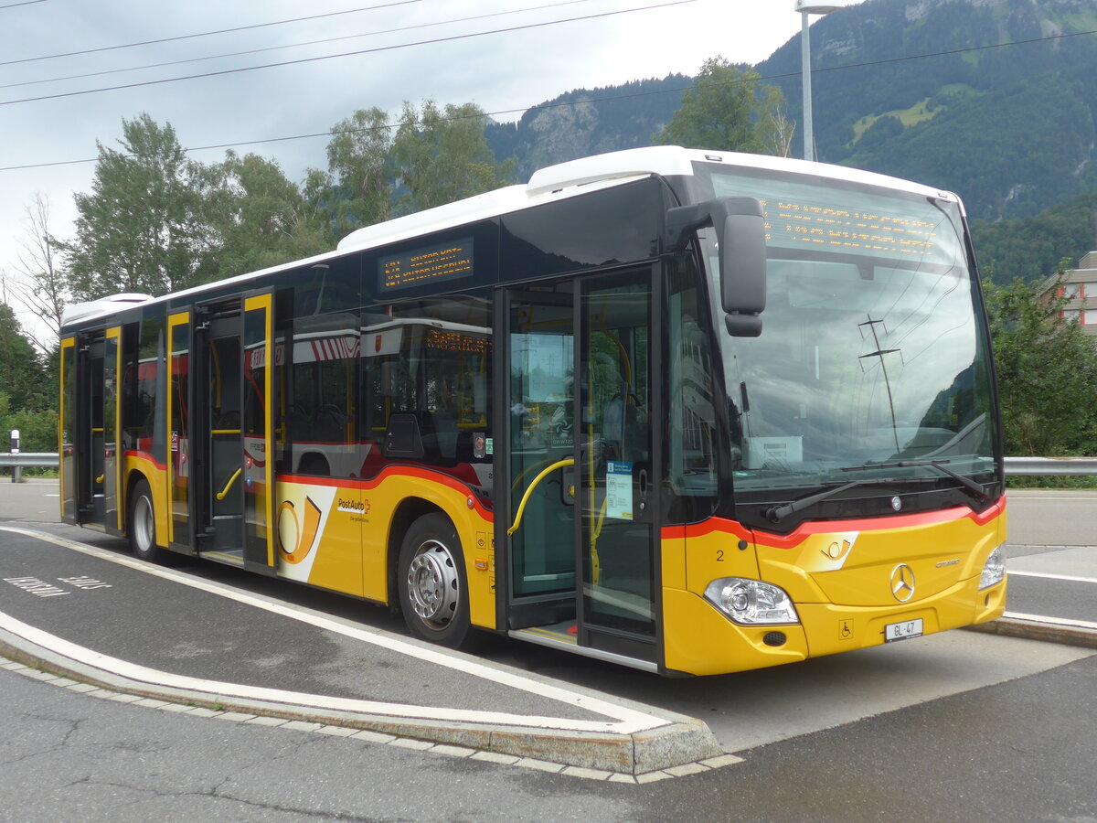(226'793) - Niederer, Filzbach - Nr. 2/GL 47 - Mercedes am 25. Juli 2021 beim Bahnhof Ziegelbr�cke