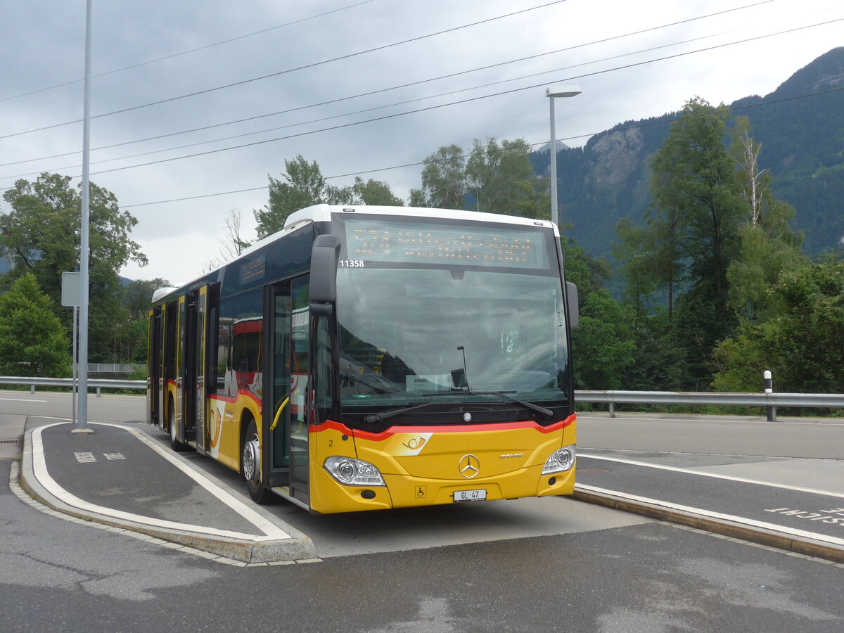 (226'794) - Niederer, Filzbach - Nr. 2/GL 47 - Mercedes am 25. Juli 2021 beim Bahnhof Ziegelbr�cke