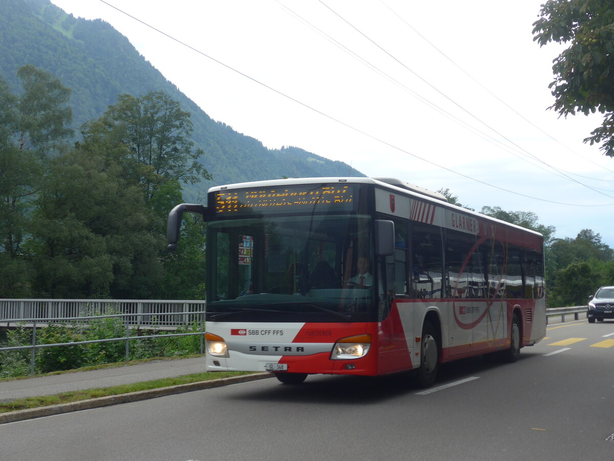 (226'797) - Niederer, Filzbach - Nr. 26/GL 348 - Setra am 25. Juli 2021 beim Bahnhof Ziegelbr�cke