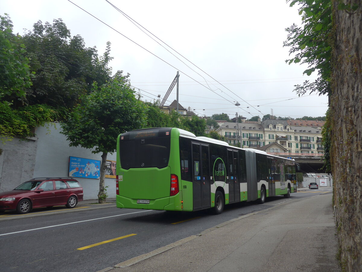 (226'923) - transN, La Chaux-de-Fonds - Nr. 374/NE 146'374 - Mercedes am 1. August 2021 in Neuch�tel, Avenue de la Gare